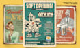 create unique retro,vintage flyer or poster
