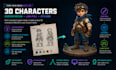 create custom low poly or stylized 3d character for games or animation