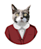 draw vector illustration dog cat pet cartoon in clothes