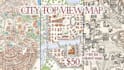 illustrate hand drawn fantasy map and city map