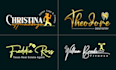 do modern luxury handwritten signature logo design