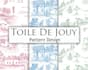 toile de jouy pattern design with vintage textile design hand drawn