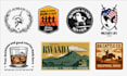 design clean badge, patch, round sticker, label,logo design