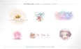 create a feminine watercolor floral logo design