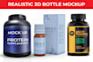 put your product label on a 3d bottle