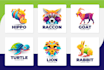 make an unique animal colorful gradient logo
