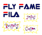 create a rugrats, supreme, fila inspired logo