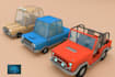 design low poly 3d vehicles model for games