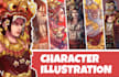 draw character illustration for comics, book cover, etc