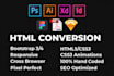 convert psd to html, responsive page,xd to html, bootstrap 4