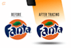 convert vector trace modify alter revamp logo sketch