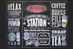 do unique chalkboard menu, flyer, poster designs, stand out with custom artwork