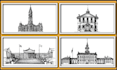 create architectural hand drawn sketches in ink