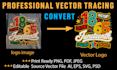 do vector tracing for t shirt design, logo, and print ready artwork