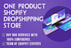 create a outstanding shopify one product dropshipping store