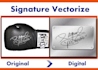 trace, vectorize signature in vector format