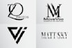 do unique initials letter monogram logo design