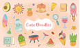 create cute chibi hand drawn kawaii doodle illustrations, stickers for you