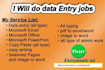 do any data entry job within 2 hours