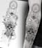 draw a unique abstract graphic fine line tattoo design