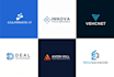 design minimalist and modern tech crypto logo for business or startup