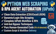 build python web scraper and uipath automation workflows