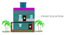 design front elevation of 2d house plan