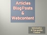 write quality SEO articles and blog posts