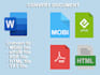 convert your document file to epub,PDF,mobi,HTML,text,doc and docx