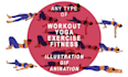 create workout, exercise, yoga pose gif animation for you