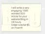write a 1000 worded SEO article for your website or blog in 24 hours