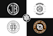 do badge clothing line initial letters monogram minimal initial text letter logo