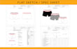 create professional spec sheet, tech pack and flat sketch