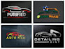 design modern auto detailing shop and car wash logo