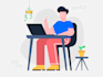draw vector illustrations in a flat, modern style