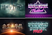 do 80s,chrome,silver,neon logo or text effect