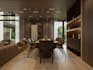 render 3d neoclassic interior, bedroom, livingroom, kitchen