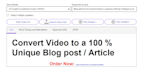 do convert video to a blog post unique article