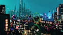do cyberpunk scifi futuristic city no ai use