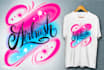 do graffiti airbrush hand drawn letters for t shirts