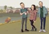 draw unique couple cartoon illustration
