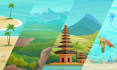 draw custom flat landscape scenery illustration