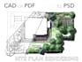 render digital 2d landscape architectural site plan