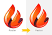 vector tracing, convert raster logo or image into vector