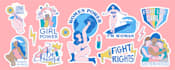 create cartoon style sticker and patch designs