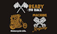 create vintage motorcycle skull illustration