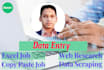 do excel and all data entry, web research for USA company