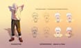 create a 2d character design and character sheet for your game or dnd