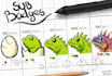 draw custom cute character twitch emotes or badges for you