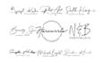 design scripted, cursive, handwritten, signature logo